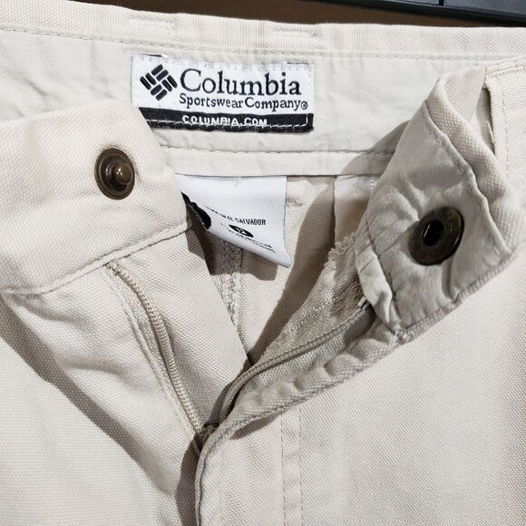 Columbia Outdoor Hiking Pants Women's 12 Long Beige Khaki Straight Leg Pockets - Picture 12 of 14